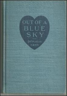 Out of a Blue Sky by Donald Grey 1933 1st edition Vintage Fiction