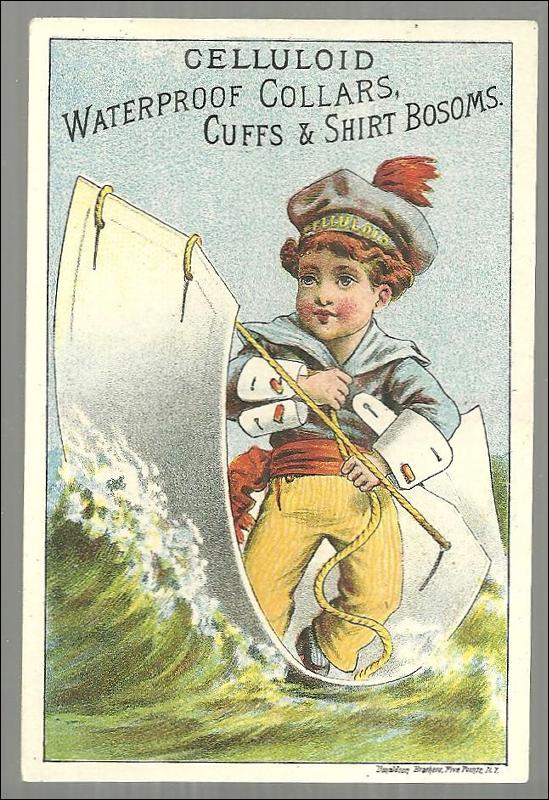 Victorian Trade Card for Celluloid Waterproof Collars and Cuffs with Sailor Boy