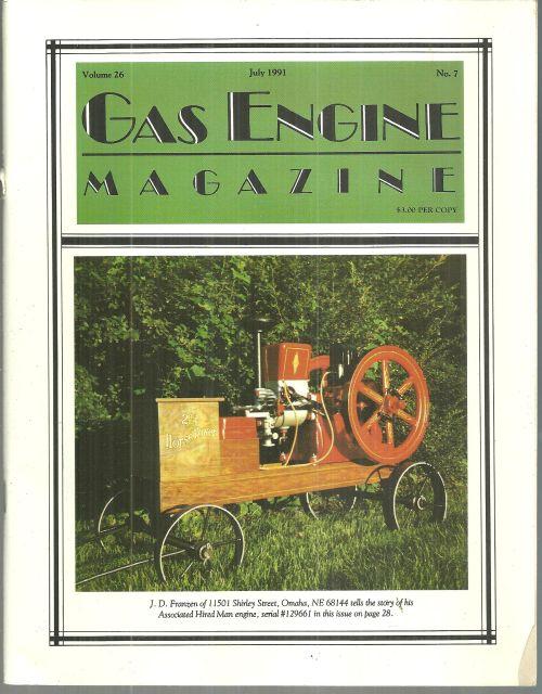 Gas Engine Magazine July 1991 Associated Hired Man Engine on Cover
