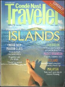 Conde Nast Traveler Magazine July 2003 Special Issue Islands on the cover