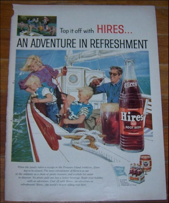1959 Hires Root Beer Magazine Life Magazine Color Advertisement Adventure