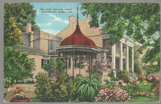 Postcard of Ante Bellum Home, Vicksburg, Mississippi