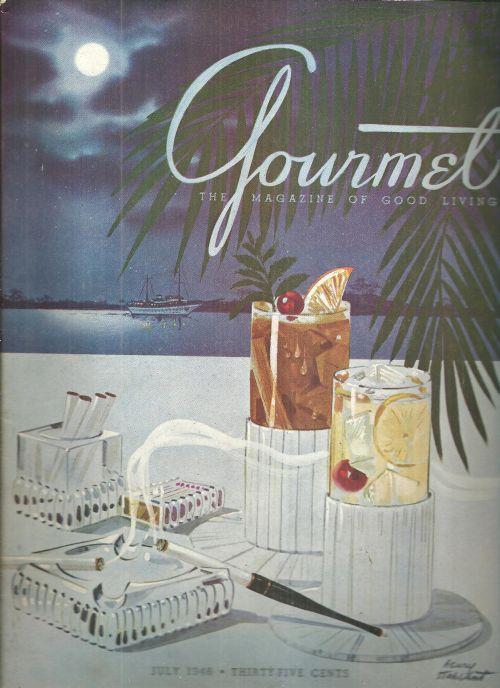 Gourmet Magazine July 1946 Cover by Henry J. Stahlhut Yo, Ho, Ho, Rum