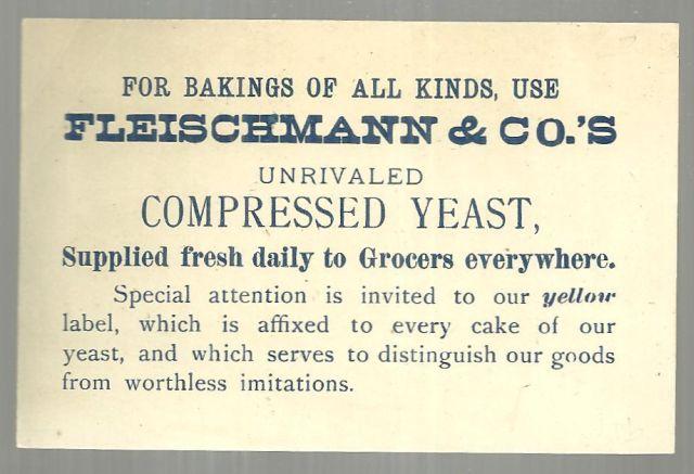 Victorian Trade Card for Fleischmann and Co.' s Yeast with Dancing Couple