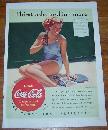 1940 Coke Life Magazine Advertisement w/ Bathing Beauty Thirst Asks Nothing More