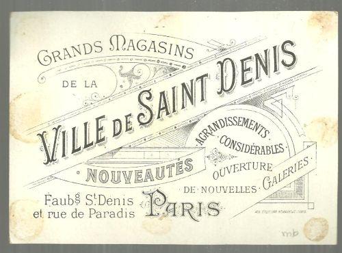 Victorian Trade Card for Ville de Saint Denis, Paris Palais de Des Mines