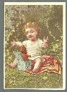 Victorian Trade Card for J. M. Roberts Confectioner w/ Baby Playing Jack in Box