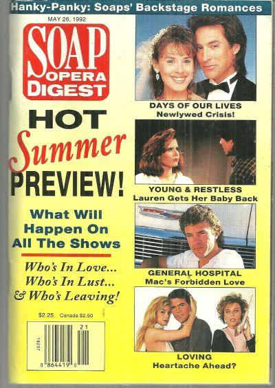 Soap Opera Digest Magazine May 26, 1992 Hot Summer Preview on the Cover