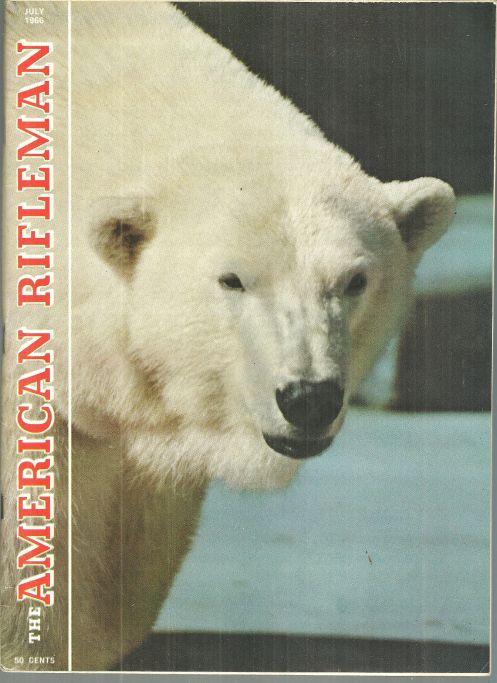 American Rifleman Magazine July 1966 In Danger of Extinction Polar Bear on Cover