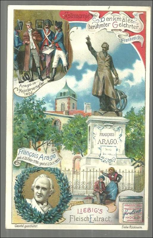 Victorian Trade Card Liebig Company's Fleisch-Extract Tribute to Francois Arago