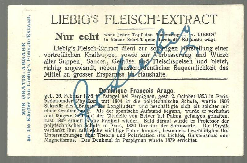 Victorian Trade Card Liebig Company's Fleisch-Extract Tribute to Francois Arago