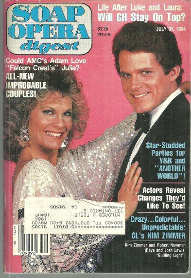 Soap Opera Digest Magazine July 31, 1984 Kim Zimmer and Robert Newman From GL