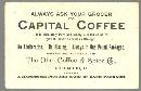 Victorian Trade Card For Capital Coffee with Pansies
