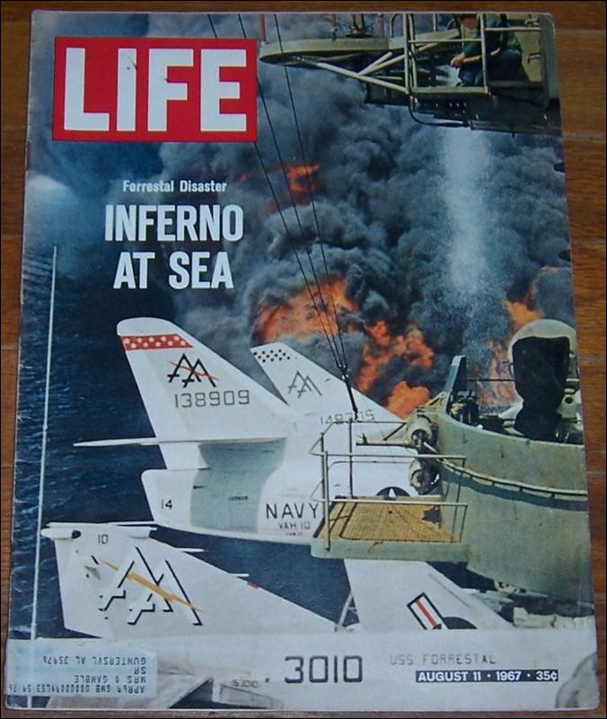 Life Magazine August 11, 1967 Forrestal Disaster, Inferno at Sea on cover
