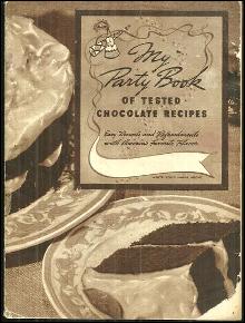 My Party Book of Tested Chocolate Recipes with Baker's Chocolate 1938 Illus
