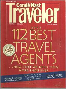 Conde Nast Traveler Magazine August 2002 112 Best Travel Agents on the Cover
