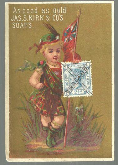 Victorian Trade Card For J. S. Kirk Toilet Soaps England Girl As Good As Gold