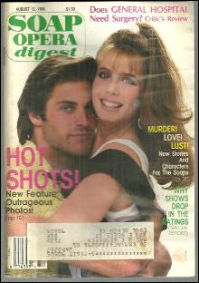 Soap Opera Digest Magazine August 12, 1986 Lily and Holden As the World Turns