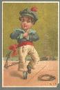 Victorian Trade Card for Edgar S. Allien Men's Outfitter Sailor Dancing La Gigue