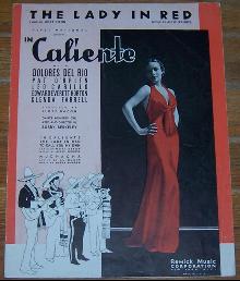 Lady in Red From In Caliento with Dolores Del Rio 1935 Sheet Music