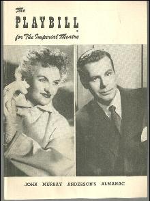 Playbill Hermoione Gingold and Billy De Wolfe in John Murray Anderson's Almanac