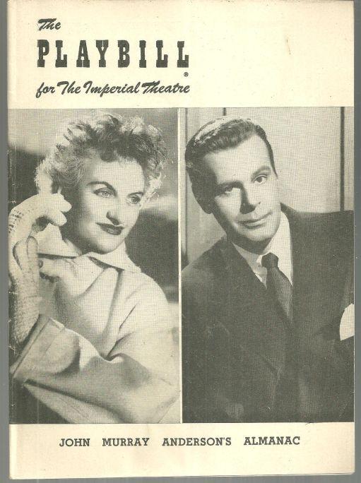 Playbill Hermoione Gingold and Billy De Wolfe in John Murray Anderson's Almanac