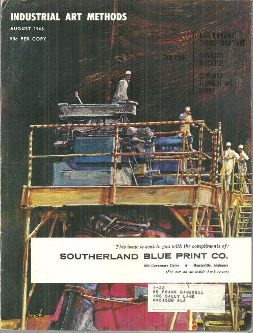Industrial Art Methods Magazine August 1966 Rocket Shop Illustrations of Parrish