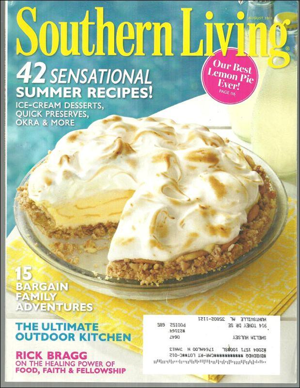 Southern Living Magazine August 2011 Our Best Lemon Pie Ever on Cover