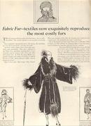 1921 Ladies Home Journal Fabric Fur Magazine Advertisement