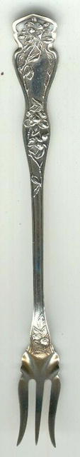 Sterling Oyster Fork with Floral Design