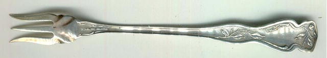 Sterling Oyster Fork with Floral Design