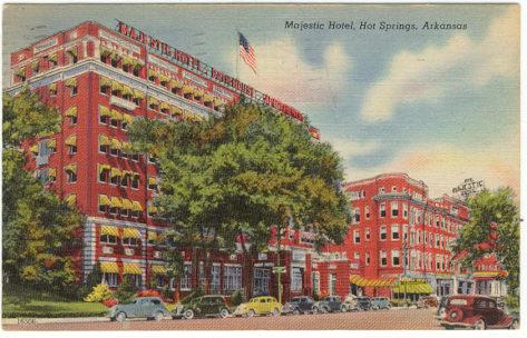 Majestic Hotel, Hot Springs, Arkansas 1945 postcard