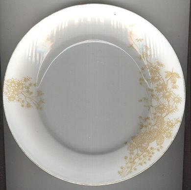 Carlsbad Austrian China Plate with Brown Flowers