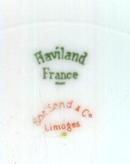 Haviland Limoges Flat Soup Bowl Green Garland Design