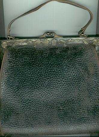 Leather Purse with Floral German Silver Clasp