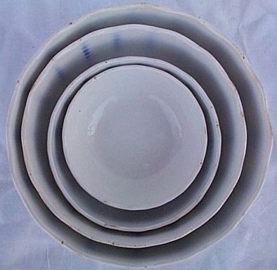 Set of 4 Blue and White German Pottery Nesting