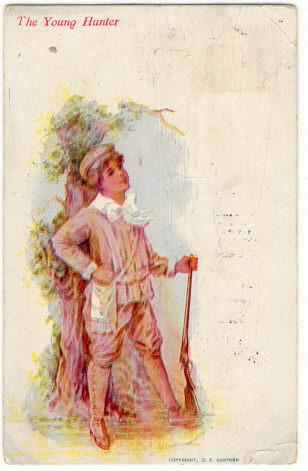 The Young Hunter 1907 CF Gunther Postcard