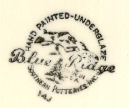 Blue Ridge Pottery Southern Rustic Design Dinner Plate