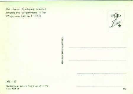 Dutch Postcard of Royal Procession in 1962