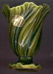 E. O. Brody Green Sea Mist Pottery Vase