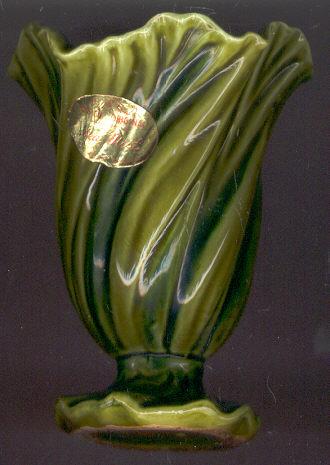 E. O. Brody Green Sea Mist Pottery Vase