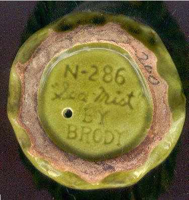 E. O. Brody Green Sea Mist Pottery Vase