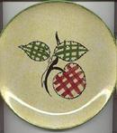 Blue Ridge Bright Yellow Plaid Fruit Dinner Plate