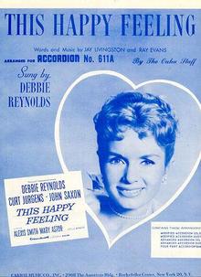 Debbie Reynolds Sings This Happy Feeling 1958 Sheet Music