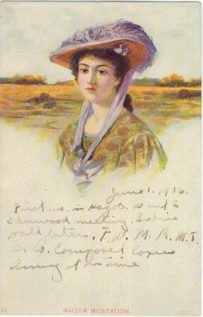 Maiden Meditation 1906 Postcard