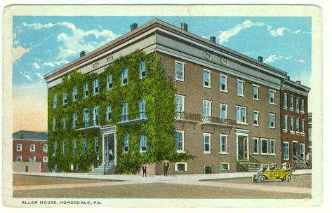 Postcard of Allen House, Honesdale, Pennsylvania