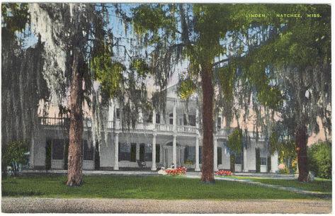 Postcard of Linden House in Natchez, Mississippi