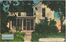 Postcard of Home of Bob Burns, Van Buren, Arkansas 1954