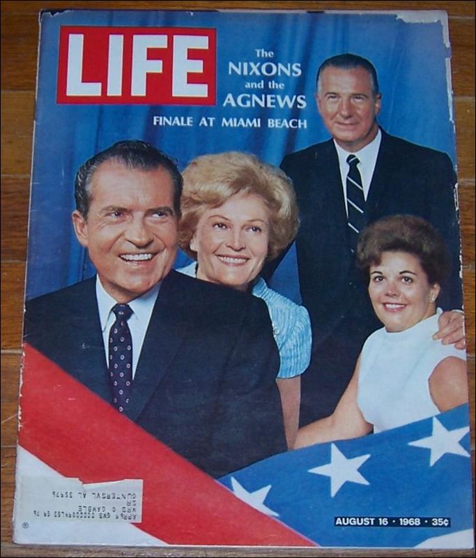 Life Magazine August 16, 1968 The Nixons and The Agnews Finale at Miami Beach