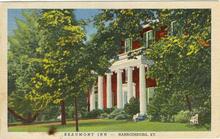 Postcard advertising Beaumont Inn, Harrodsburg, Kentucky
